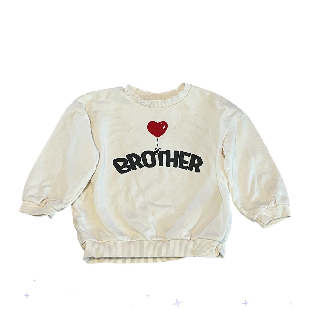 H&M Cream and Red‎ Graphic Sweatshirt